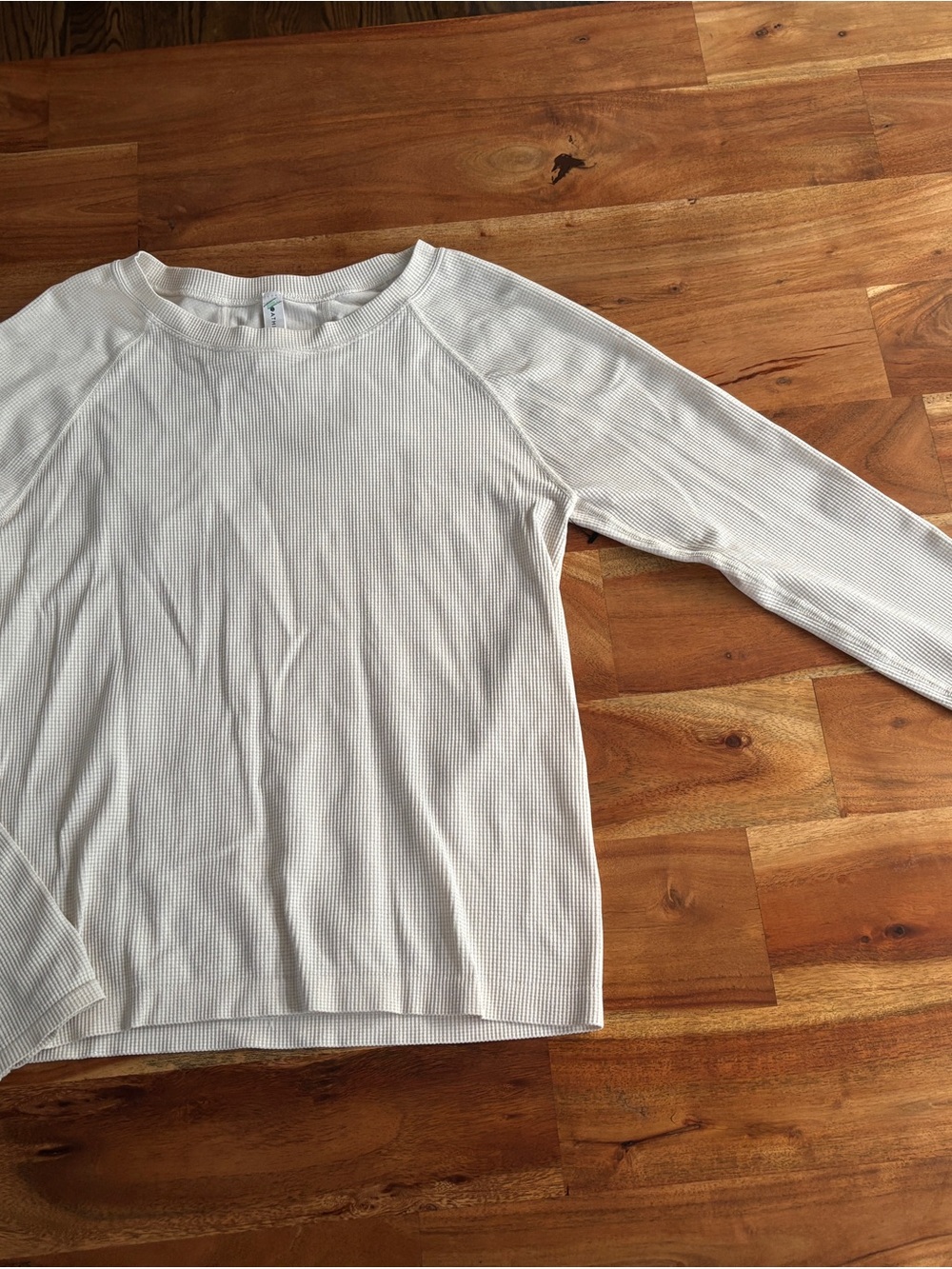Athleta Ivory Shimmer Waffle Knit Top - Size Small